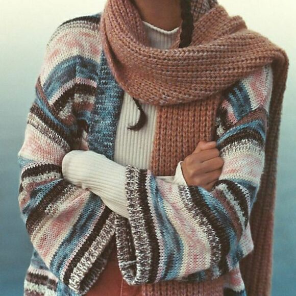 Anthropologie Lizzie Shimmer Knit Longline Cardigan Duster Kimono - Picture 3 of 11